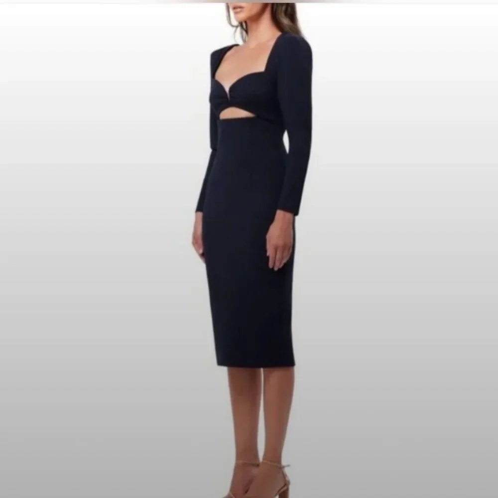 NWT Elliatt Scarlette Navy Blue Cutout Midi Dress Size M